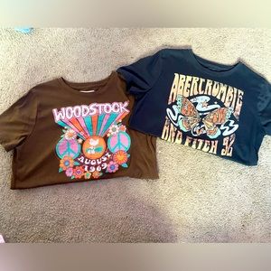 Cute graphics tees from Abercrombie will fit a an XS adualt
